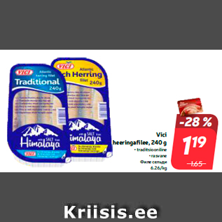 Allahindlus - Vici heeringafilee, 240 g