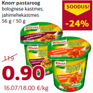 Allahindlus - Knorr pastaroog