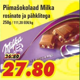 Allahindlus - Piimašokolaad Milka