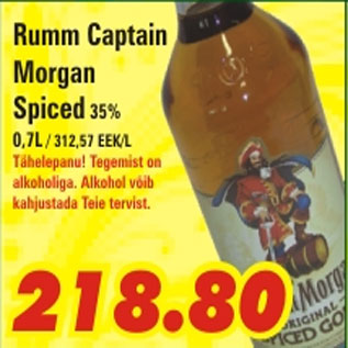 Allahindlus - Rumm Captain Morgan Spiced
