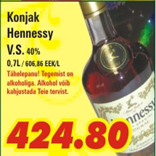 Allahindlus - Konjak Hennessy V.S