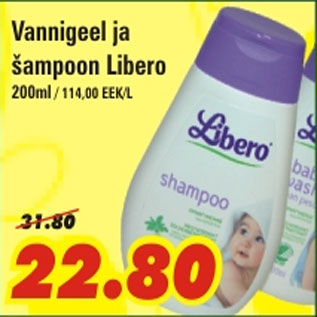 Allahindlus - Vannigeel ja šampoon Libero