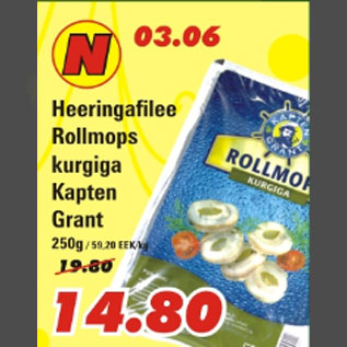 Allahindlus - Heeringafilee Rollmops kurgiga Kapten Grant