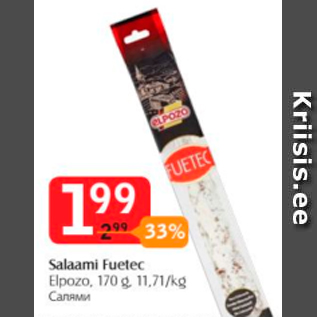 Allahindlus - Salaami Fuetec Elpazo, 170 g