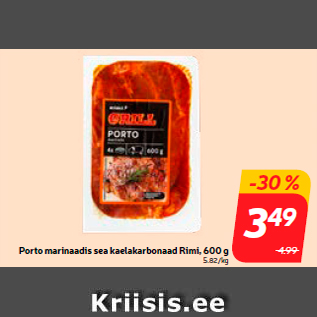 Allahindlus - Porto marinaadis sea kaelakarbonaad Rimi, 600 g