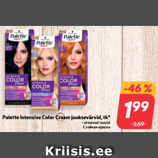 Allahindlus - Palette Intensive Color Cream juuksevärvid, tk*