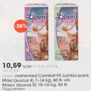 Allahindlus - Libero mähkmed Comfort Fit Jumbo-pack