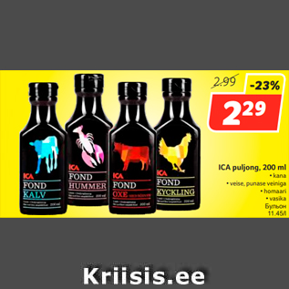 Allahindlus - ICA puljong, 200 ml