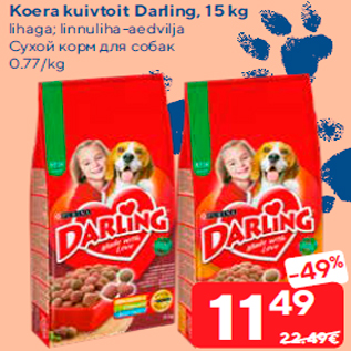 Allahindlus - Koera kuivtoit Darling, 15 kg