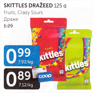Allahindlus - SKITTLES DRAŽEED 125 G