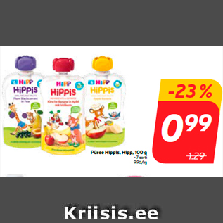 Allahindlus - Püree Hippis, Hipp, 100 g