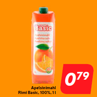 Allahindlus - Apelsinimahl Rimi Basic, 100%, 1 l