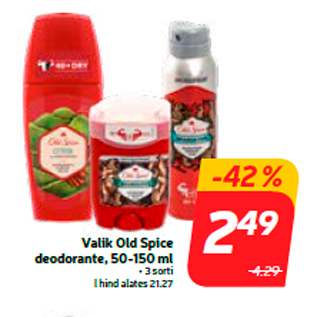 Allahindlus - Valik Old Spice deodorante, 50-150 ml