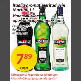 Allahindlus - Itaalia aromatiseeritud vein Martini, 1 l