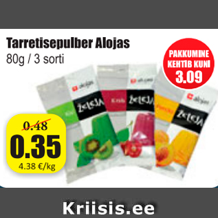 Allahindlus - Tarretisepulber Alojas
