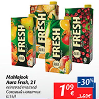 Allahindlus - Mahlajook Aura Fresh, 2 l