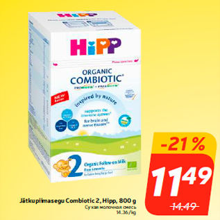 Allahindlus - Jätkupiimasegu Combiotic 2, Hipp, 800 g