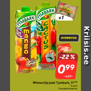 Allahindlus - Mitmevilja jook Tymbark, 1 l***