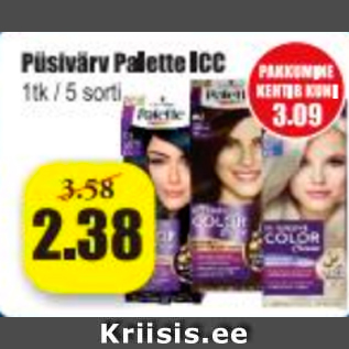 Allahindlus - Püsivärv Palette ICC