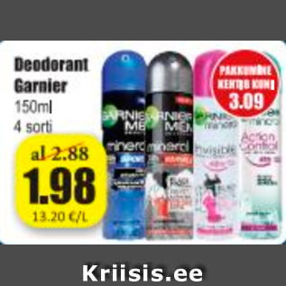 Allahindlus - Deodorant Garnier