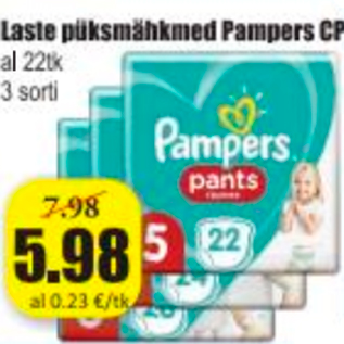 Allahindlus - Laste püksmähkmed Pampers CP