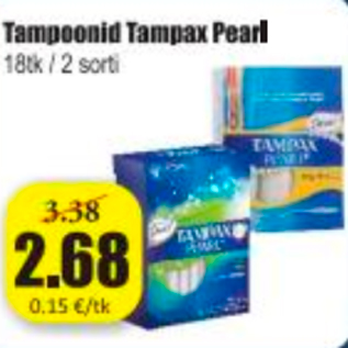 Allahindlus - Tampoonid Tampax Pearl