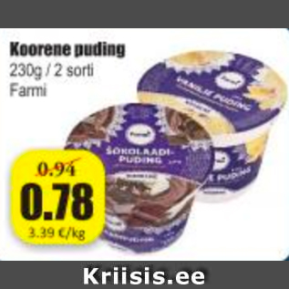 Allahindlus - Koorene puding