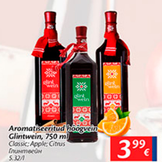 Allahindlus - Aromatiseeritud hoogvein Glintwein, 750 ml
