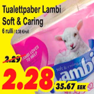 Allahindlus - Tualettpaber Lambi Soft&Caring