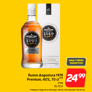 Allahindlus - Rumm Angostura 1919 Premium, 40%, 70 cl**