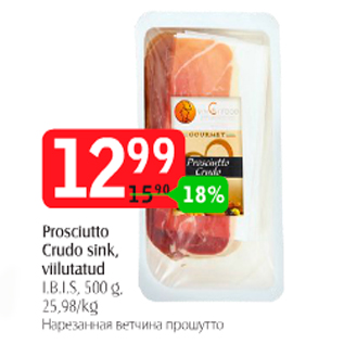 Allahindlus - Prosciutto Crudo sink, viilutatud