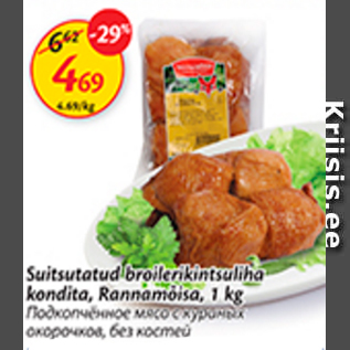 Скидка - Подкопченное мясо с куриных окорочков, без костей