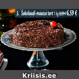 Allahindlus - Šokolaadi-mousse tort 1 kg