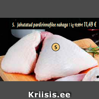 Allahindlus - Jahutatud pardirinnafilee nahaga 1 kg