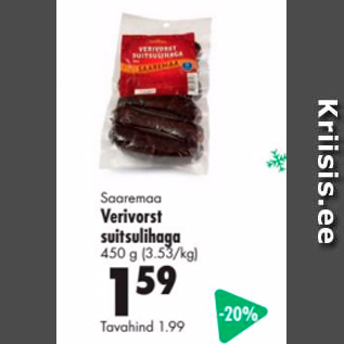 Allahindlus - Saaremaa Verivorst suitsulihaga 450 g