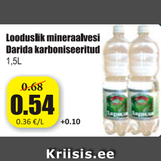 Allahindlus - Looduslik mineraalvesi Darida karboniseeritud 1,5 l