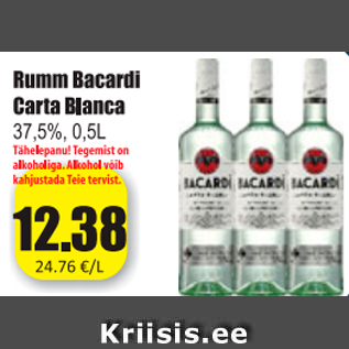 Allahindlus - Rumm Bacardi Carta Blanca