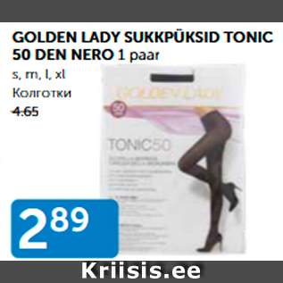 Allahindlus - GOLDEN LADY SUKKPÜKSID TONIC 50 DEN NERO