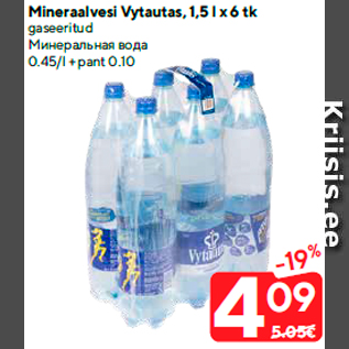 Allahindlus - Mineraalvesi Vytautas, 1,5 l x 6 tk