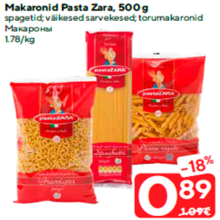 Allahindlus - Makaronid Pasta Zara, 500 g