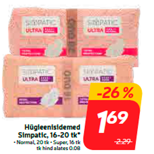 Allahindlus - Hügieenisidemed Simpatic, 16-20 tk*