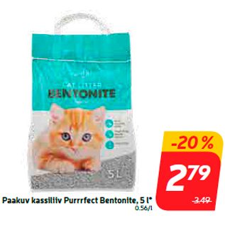 Allahindlus - Paakuv kassiliiv Purrrfect Bentonite, 5 l*