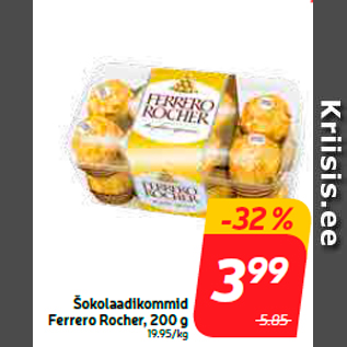 Allahindlus - Šokolaadikommid Ferrero Rocher, 200 g