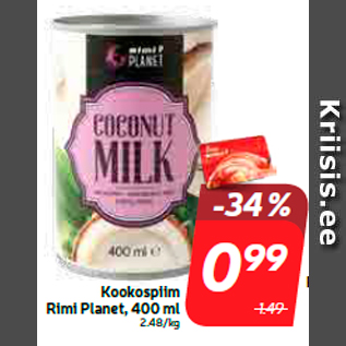 Allahindlus - Kookospiim Rimi Planet, 400 ml