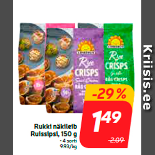 Allahindlus - Rukki näkileib Ruissipsi, 150 g