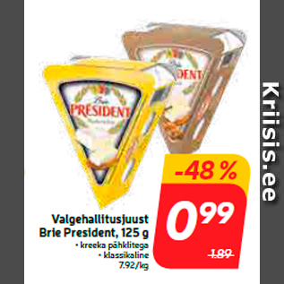 Allahindlus - Valgehallitusjuust Brie President, 125 g