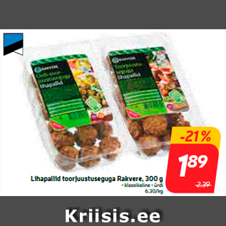 Allahindlus - Lihapallid toorjuustuseguga Rakvere, 300 g