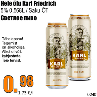 Allahindlus - Hele õlu Karl Friedrich