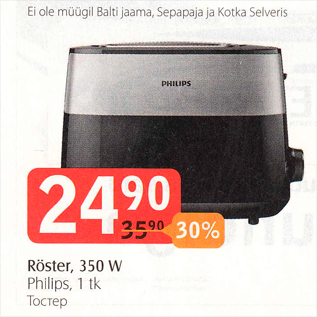 Allahindlus - Röster, 350 W, Philips, 1 tk