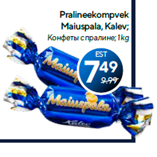 Allahindlus - Pralineekompvek Maiuspala, Kalev; 1 kg